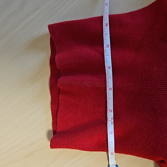Red Knit Turtleneck Shirt Long Sleeve, size XS - Picture 12 of 13